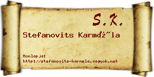 Stefanovits Karméla névjegykártya